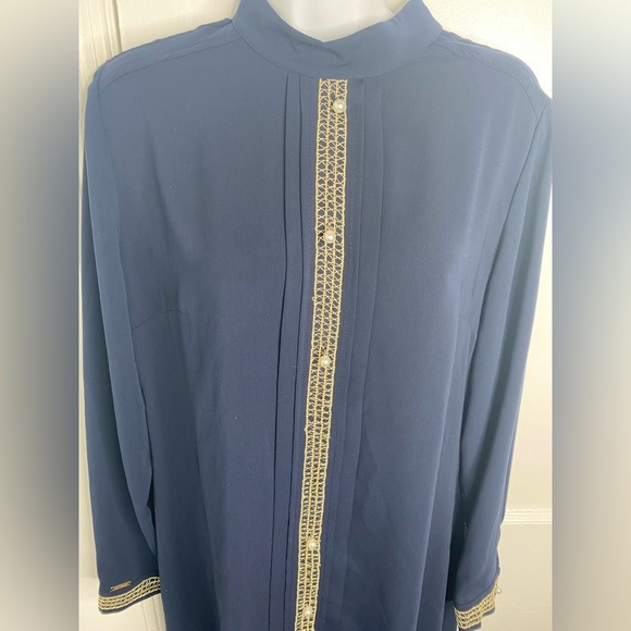 Navy Blue Tunic with Gold Trim - Picture 9 of 9